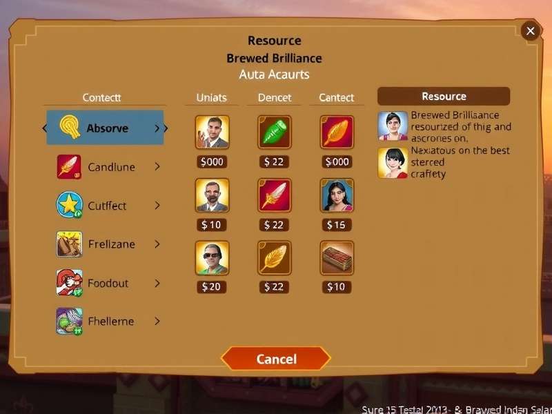 Brewed Brilliance Game Interface